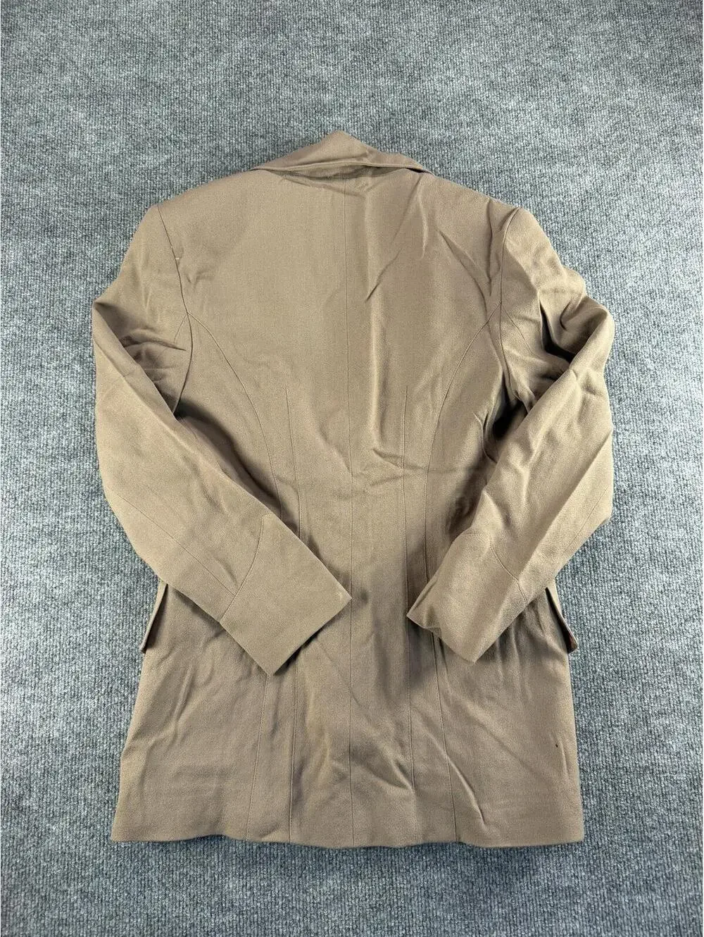 VTG Y2K Bebe Tan‎ Brown Double Breasted Blazer Jacket 8 Parka Trench Coat - Picture 4 of 7